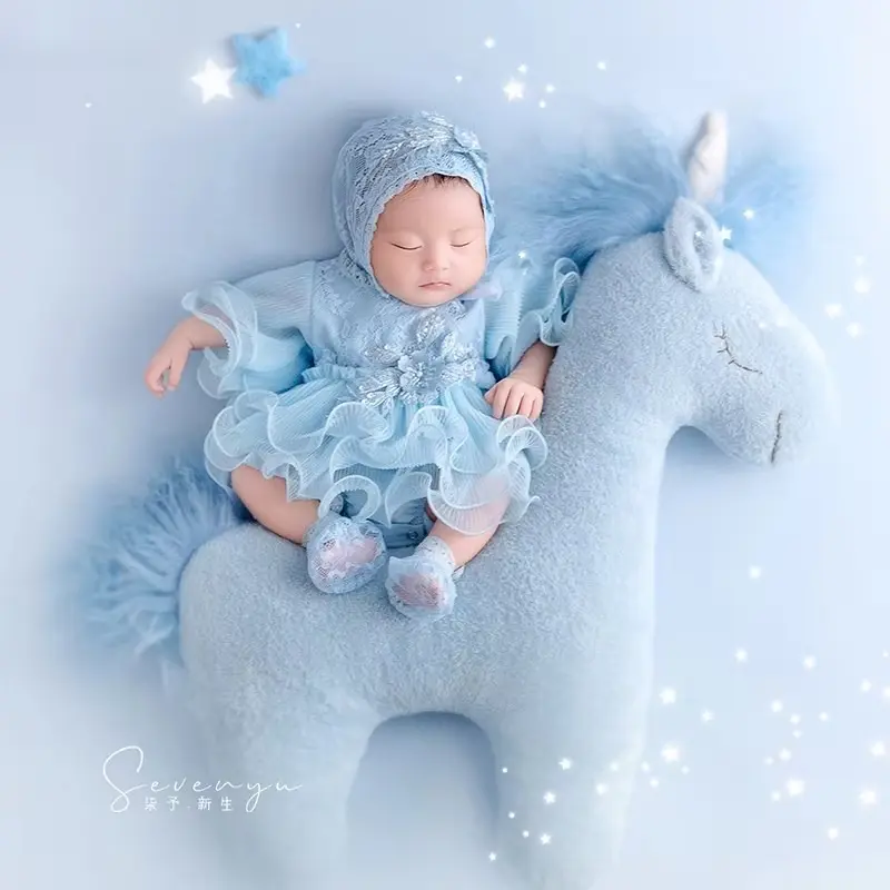 Blue Posing Horse Theme Set - Newborn Photography Props